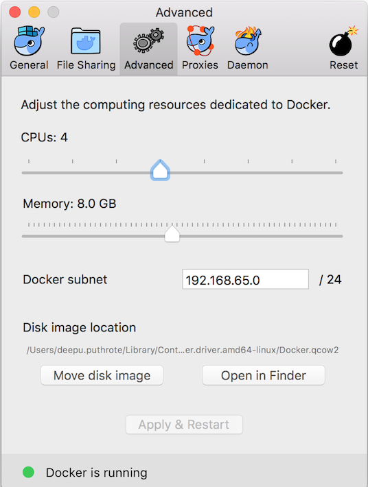 Increase Docker Memory on Mac